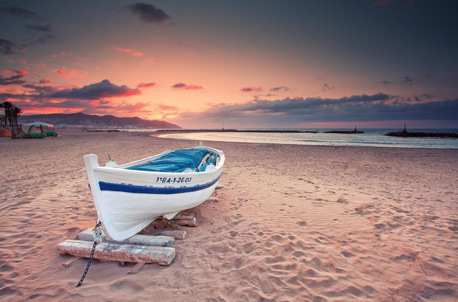Sunrise from Sitges Beach, Spain Sunrise from Sitges Beach, Spain