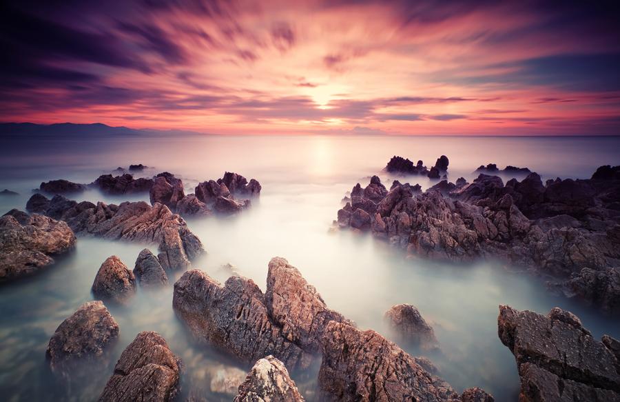 Beautiful Sunrise from Cap d'Antibes, France Beautiful Sunrise from Cap d'Antibes, France