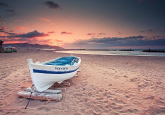 Sunrise from Sitges Beach, Spain