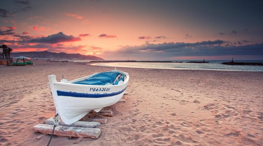 Sunrise from Sitges Beach, Spain